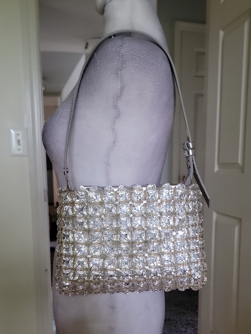 Simon Miller Crystal Beaded Shoulder Bag - Clear